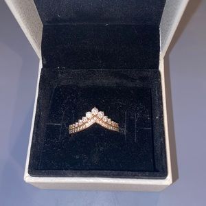 pandora rose gold princess tiara ring